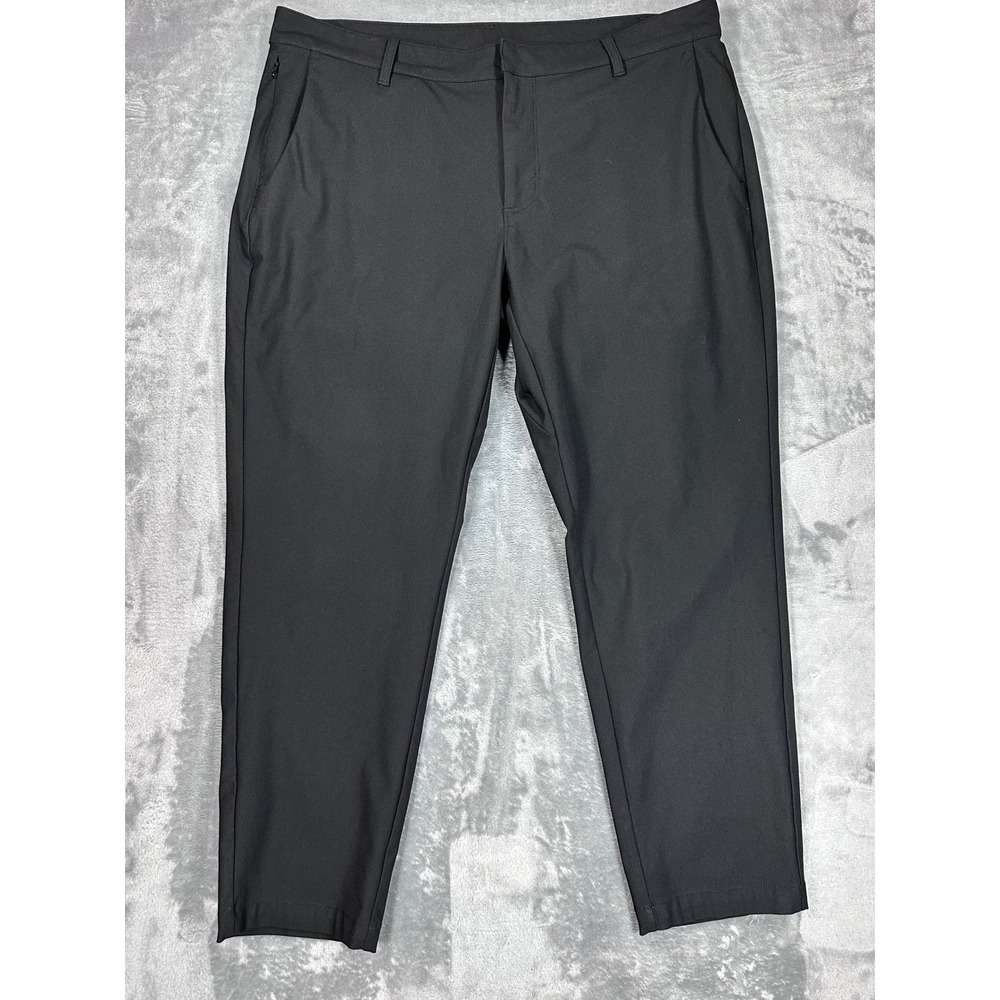 Fabletics Only Pant Mens 38x30 Black Technical Stretch Tapered Chino MB0118